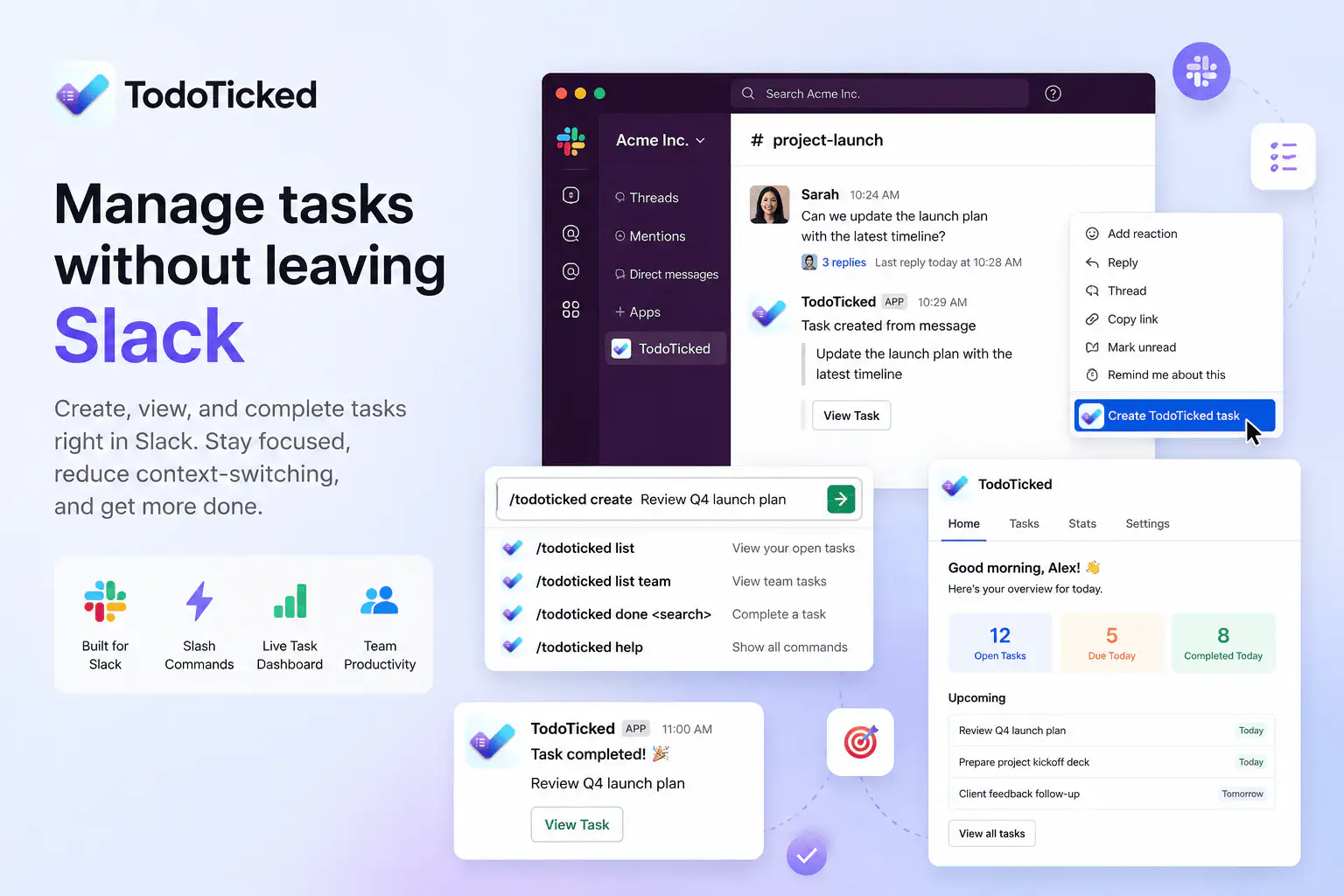 TodoTicked tasks captured from Slack conversations